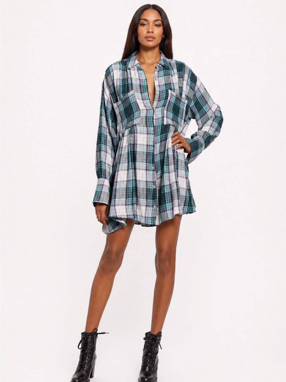 Free people the voyage shirt dress in twilight combo